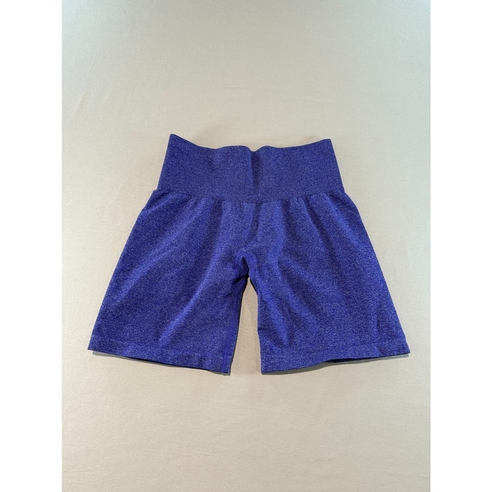 NVGTN Seamless Biker Shorts Blue Womens Small High Waisted Gym